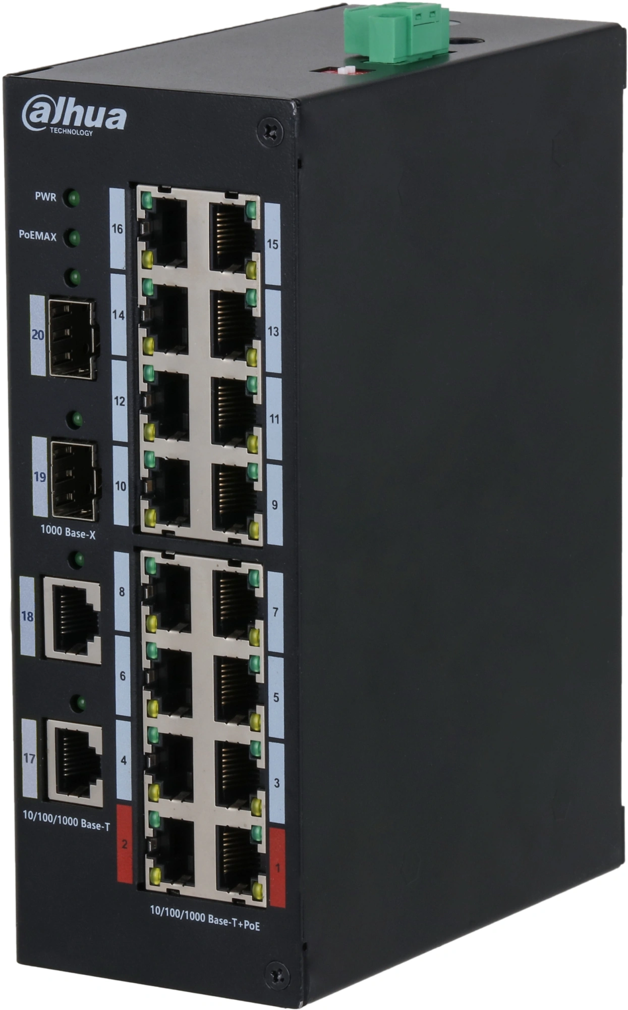 Коммутатор Dahua DH-HS3220-16GT-190 (L2) 18x1Гбит/с 4xКомбо(1000BASE-T/SFP) 2SFP 16PoE+ 190W неуправляемый Коммутатор Dahua DH-HS3220-16GT-190 (L2) 18x1Гбит/с 4xКомбо(1000BASE-T/SFP) 2SFP 16PoE+ 190W неуправляемый