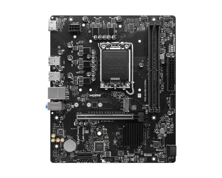 Материнская плата MSI PRO H610M-S DDR4 H610,LGA1700,2DDR4,1PCI-Ex16,1PCI-Ex1,1M.2,2SATA3.0,4USB3.2Gen1,8U