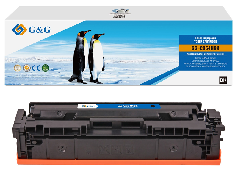 Тонер-картридж G&G GG-C054HBK черный (3100стр.) для Canon LBP 621Cw/ 623Cdw/641Cw/643Cdw