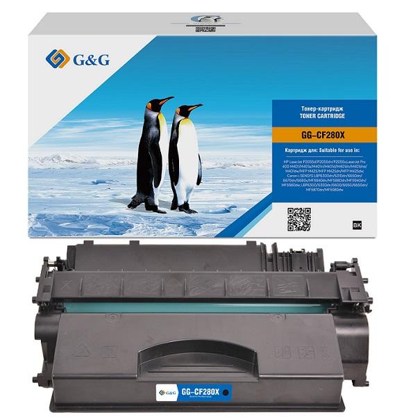 Картридж Cartridge G&G 80X для HP LJ P2035/P2055/M401/M425; Canon LBP6300dn/6310dn/6650dn/6670 (6 900стр.) (замена CF280X)