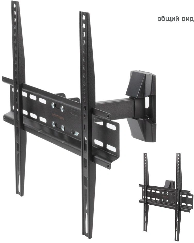 Кронштейн для телевизора Arm Media LCD-413 черный 26"-55" макс.35кг настенный поворот и наклон Кронштейн для телевизора Arm Media LCD-413 черный 26"-55" макс.35кг настенный поворот и наклон