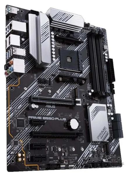 Материнская плата ASUS PRIME B550-PLUS,  Socket AM4, B550, 4*DDR4, HDMI+DP, CrossFireX, SATA3 + RAID, Audio, Gb LAN, USB 3.2*8, USB 2.0*6, COM*1 header (w/o cable), ATX ; 90MB14U0-M0EAY0