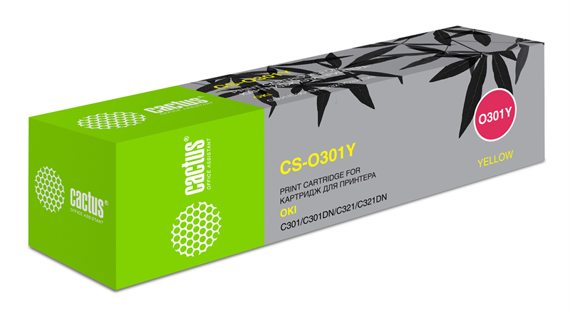 Картридж лазерный Cactus 44973541 CS-O301Y 44973541 желтый (1500стр.) для Oki C301/321 Картридж лазерный Cactus 44973541 CS-O301Y 44973541 желтый (1500стр.) для Oki C301/321