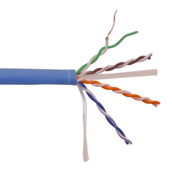Витая пара Кабель LANMASTER UTP, 4x2, кат 6, 550Mhz, LSZH (HFLT), синий, 305 м