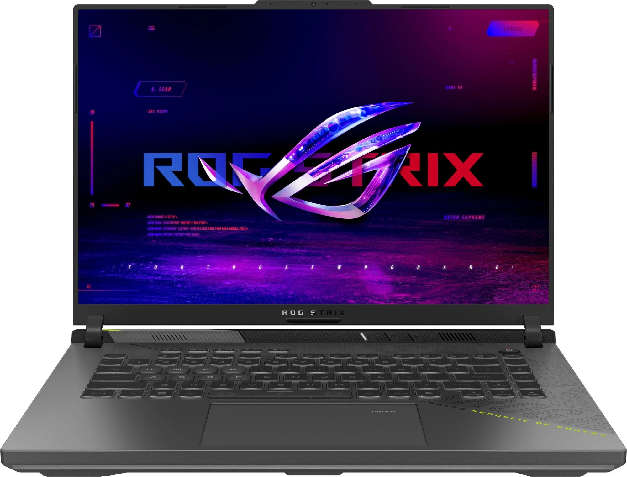 Ноутбук Asus ROG Strix G16 G614PM-TS175 Ryzen 9 8940HX 16Gb SSD512Gb NVIDIA GeForce RTX 5060 8Gb 16" IPS WQXGA (2560x1600) без ОС grey WiFi BT Cam (90NR0KW8-M00970) Ноутбук Asus ROG Strix G16 G614PM-TS175 Ryzen 9 8940HX 16Gb SSD512Gb NVIDIA GeForce RTX 5060 8Gb 16" IPS WQXGA (2560x1600) без ОС grey WiFi BT Cam (90NR0KW8-M00970)