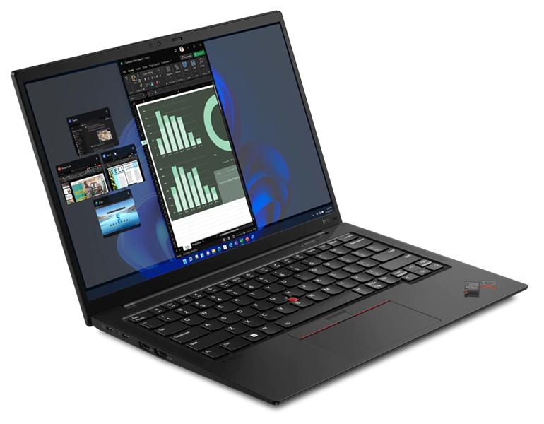 Ноутбук ThinkPad Ultrabook X1 Carbon Gen 10 14" 2.2K (2240x1400) IPS AG, i7-1260P, 32GB LPDDR5 5200, 512GB SSD M.2, Intel Iris Xe, WiFi, BT, LTE, FPR, TPM2, IR&FHD Cam, 57Wh,65W USB-C, NoOS, 1Y,1.12kg