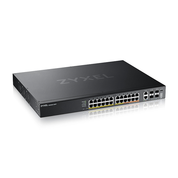 Коммутатор L3 Access Zyxel NebulaFlex Pro XGS2220-30HP, rack 19", 24xRJ-45: 1G PoE+ (8 из них PoE++), 2xRJ-45: 1/2.5/5/10G PoE++, 4xSFP+, бюджет PoE 400 Вт