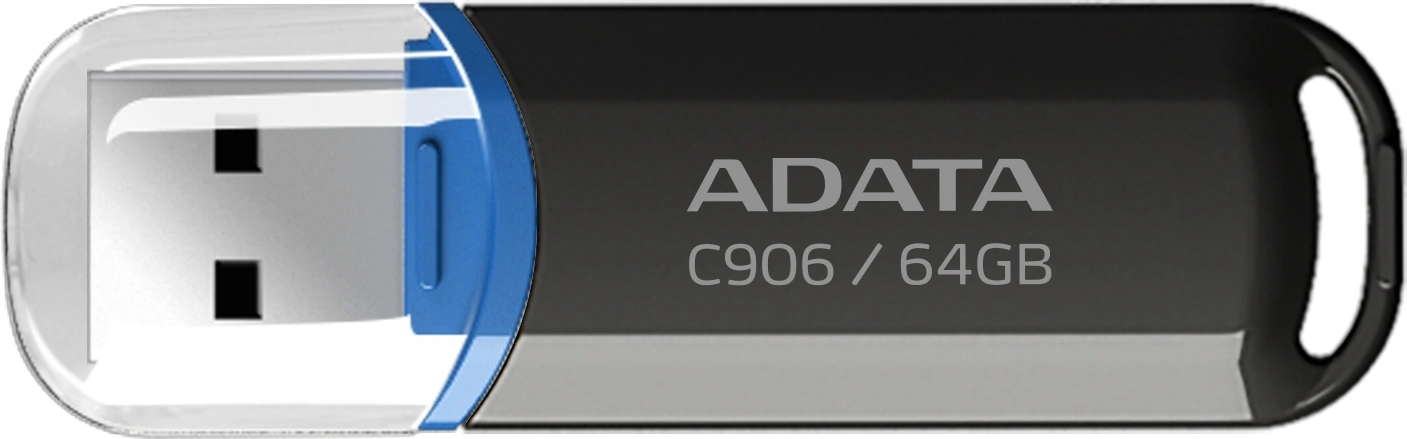 USB накопитель ADATA C906 AC906-64G-RBK USB 2.0, 64GB Black, RTL (773353)