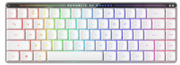 Клавиатра ASUS M603 FALCHION RX LP, 2.4 GHz RF, Bluetooth, 65%, PBT, RGB, White