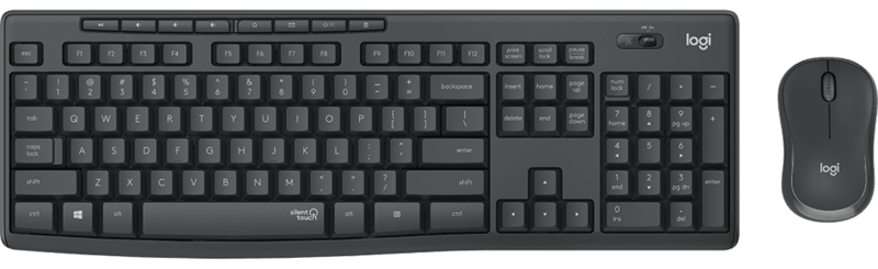 Клавиатура+мышь Logitech Wireless Desktop MK295 (Keybordmouse), USB, SilentTouch, Black, Rus/Eng, [920-009807]