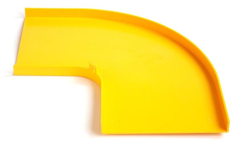  Крышка горизонтального поворота 90° оптического лотка 120 мм, желтая
