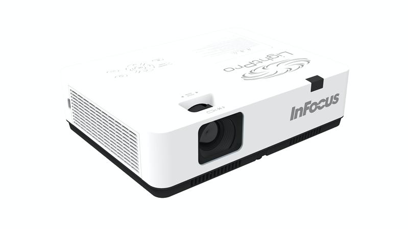 Проектор INFOCUS IN1014 3LCD,3400lm,XGA,1.48~1.78:1,2000:1,(Full3D),3.5mmin,Compositevideo,VGAIN,HDMIIN,USBb,лампа20000ч.(ECOmode),RS232,31дБ,3,1кг
