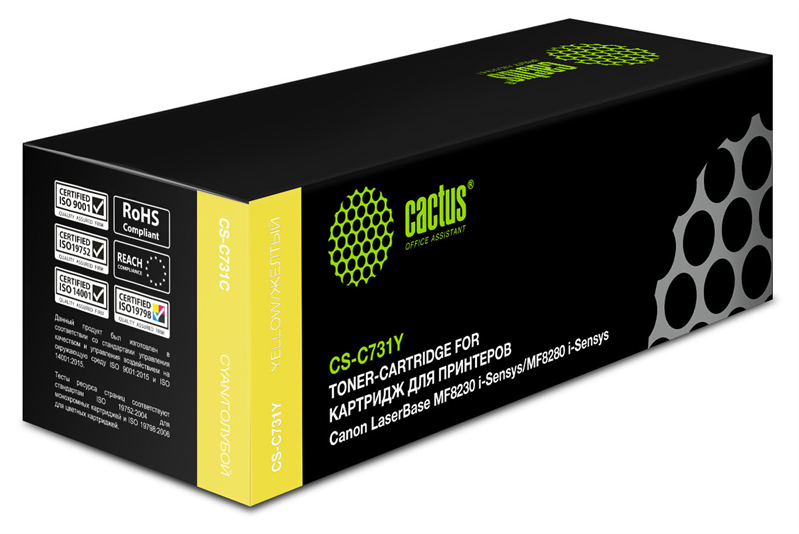 Картридж лазерный Cactus CS-C731Y 731 Y желтый (1800стр.) для Canon LB i-Sensys MF8230/MF8280 Картридж лазерный Cactus CS-C731Y 731 Y желтый (1800стр.) для Canon LB i-Sensys MF8230/MF8280