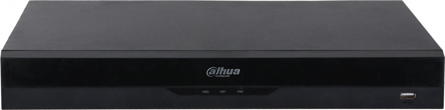 Видеонаблюдение DAHUA 8-канальный IP-видеорегистратор c PoE, 4K, H.265+ и ИИ Входящий поток до 256Мбит/с; сжатие: H.265+, H.265, H.264+, H.264, MJPEG; разрешение записи до 16Мп; накопители: 2 SATA III до 16Тбайт; во