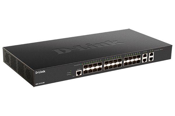 Коммутатор D-Link PROJ Smart L2+ Switch 24x10GBase-X SFP+, 4x10GBase-T, CLI, RJ45 Console