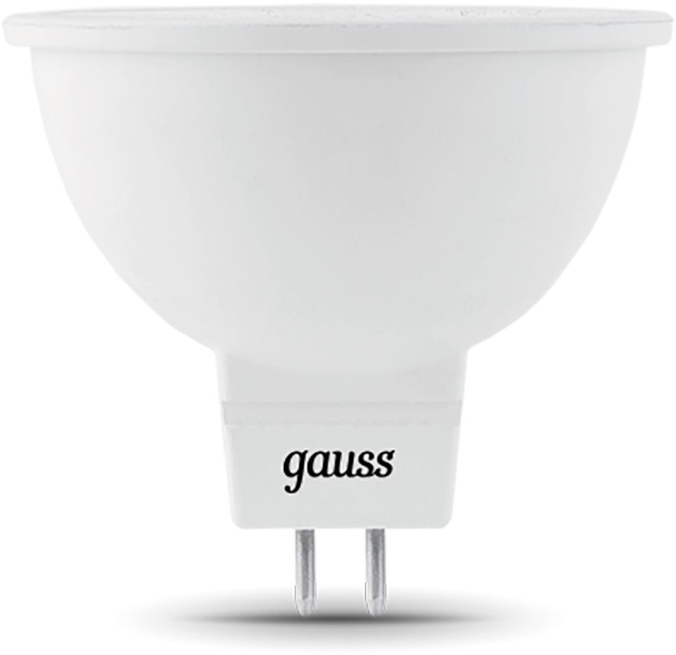 Лампа светодиодная Gauss Black 5Вт цок.:GU5.3 рефлек. 220B св.свеч.бел.нейт. MR16 (упак.:10шт) (101505205)