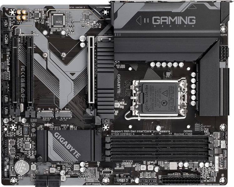 Материнская плата GIGABYTE B760 GAMING X, LGA1700, B760, 4*DDR5, DP+HDMI,  4 SATA 6 Гб/с, M2, Audio, Gb LAN, USB 3.2, USB 2.0, Type-C, COM*1 port, ATX
