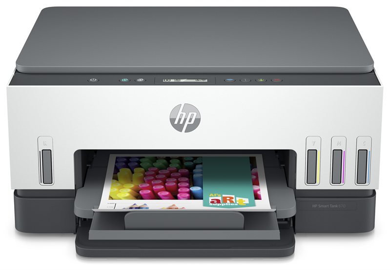 Многофункциональное устройство HP Smart Tank 670 AiO Printer (p/c/s , A4 12(7ppm), duplex, USB/Wi-Fi, tray 150, cartr. 18,000 pages black & 8,000 pages color in box)
