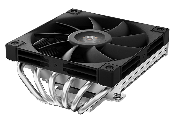 Кулер для процессора DEEPCOOL AN600 LGA1700/1200/115X/AM5/AM4 низкопрофильный 67mm (18шт/кор, TDP 180W, PWM, White LED Fan 120mm, 6 тепл. трубок, Copper Base, черный) RET (R-AN600-BKNNMN-G)