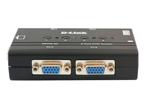 Переключатель D-Link 4-портовый KVM-переключатель с портами VGA и PS/2