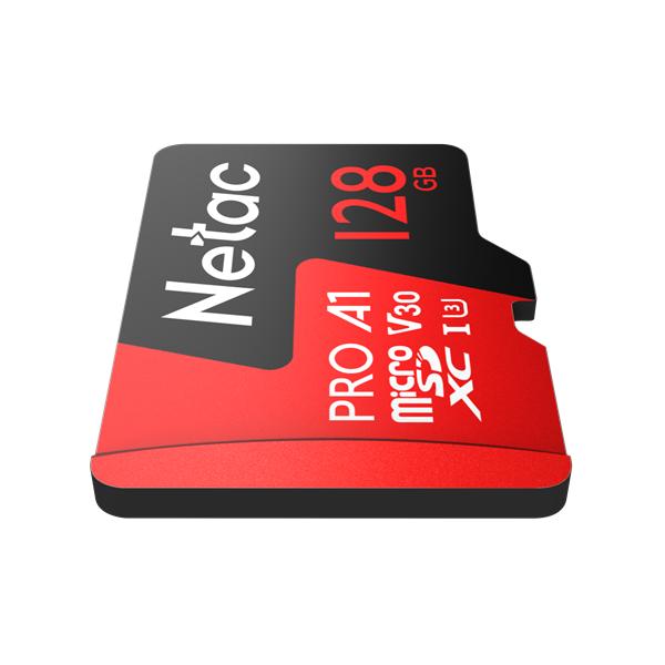 Носитель информации Netac P500 Extreme 128GB Pro MicroSDXC V30/A1/C10 up to 100MB/s, retail pack with SD Adapter