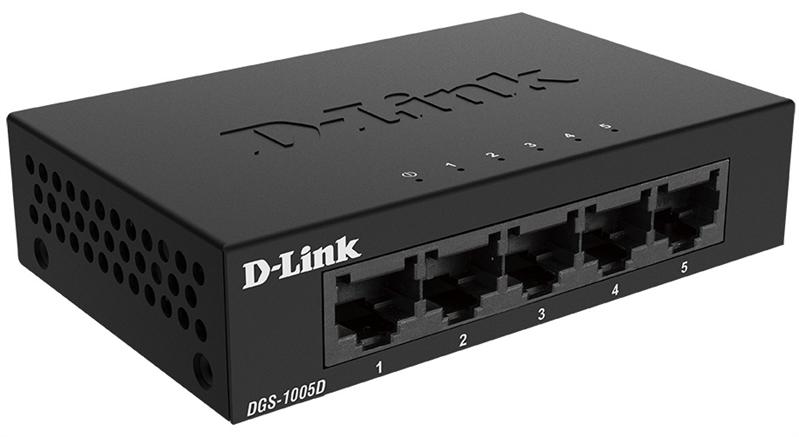 Коммутатор D-Link DGS-1005D/J2A, L2 Unmanaged Switch with 5 10/100/1000Base-T ports.2K Mac address, Auto-sensing, 802.3x Flow Control, Stand-alone, Auto MDI/MDI-X for each port, D-link Green technology, Metal c
