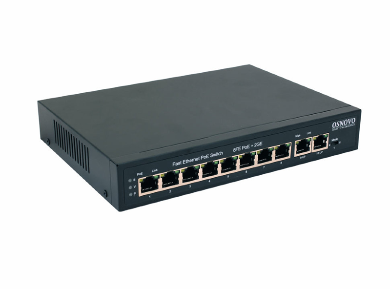 PoE Коммутатор OSNOVO SW-20820(120W) PoE коммутатор Fast Ethernet на 10 RJ45 портов. Порты: 1 x FE (10/100Base-T) с PoE (до 60W, A+B) + 7 x FE (10/100Base-T) с PoE (до 30W), 2 x GE (10/100/1000 Base-T). Соответствуе PoE Коммутатор OSNOVO SW-20820(120W) PoE коммутатор Fast Ethernet на 10 RJ45 портов. Порты: 1 x FE (10/100Base-T) с PoE (до 60W, A+B) + 7 x FE (10/100Base-T) с PoE (до 30W), 2 x GE (10/100/1000 Base-T). Соответствуе