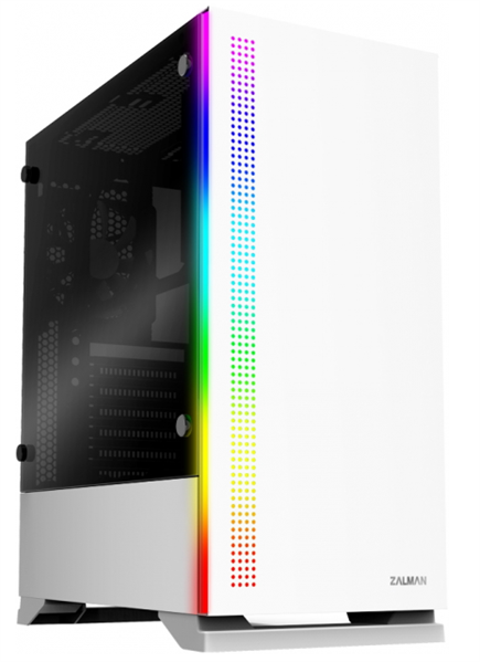 Корпус ZALMAN S5, ATX, WHITE, WINDOW, 2xCOMBO (3.5" or 2.5"), 4x2.5", 2xUSB2.0, 1xUSB3.0, FRONT 1x120mm, REAR 1x120mm RGB (существенное повреждение коробки)