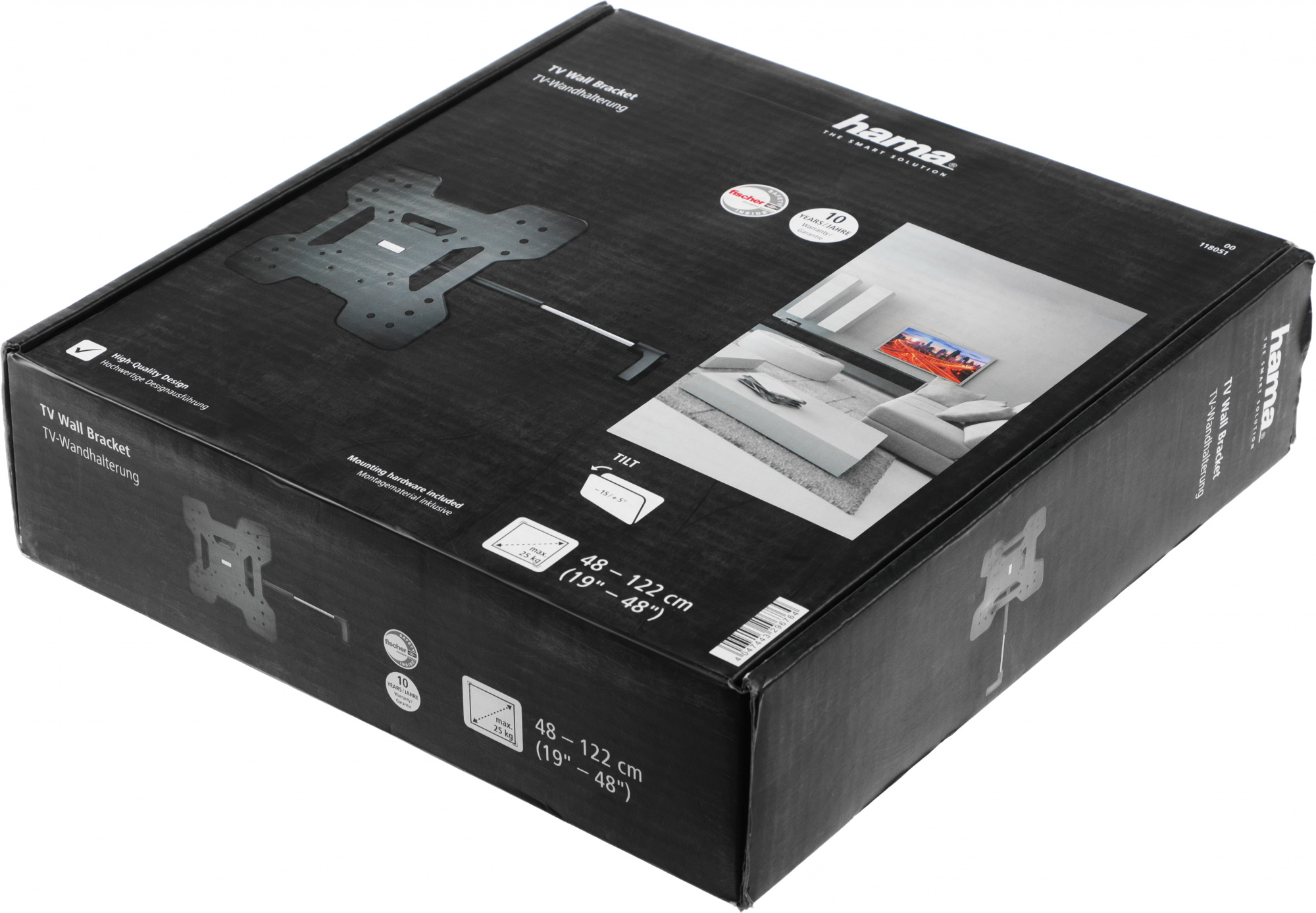 Кронштейн для телевизора Hama TILT TV Premium черный 19"-48" макс.25кг настенный Кронштейн для телевизора Hama TILT TV Premium черный 19"-48" макс.25кг настенный