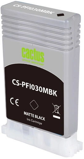 Картридж струйный Cactus CS-PFI030MBK PFI-030MBK черный матовый (55мл) для Canon imagePROGRAF TA-20/30, TM-240/340 с чипом Картридж струйный Cactus CS-PFI030MBK PFI-030MBK черный матовый (55мл) для Canon imagePROGRAF TA-20/30, TM-240/340 с чипом
