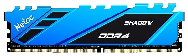 Оперативная память Netac Shadow 8GB DDR4-3200 (PC4-25600) C16 16-20-20-40 1.35V XMP Memory module (DIMM) Blue Оперативная память Netac Shadow 8GB DDR4-3200 (PC4-25600) C16 16-20-20-40 1.35V XMP Memory module (DIMM) Blue
