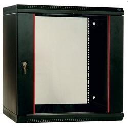 Шкаф телекоммуникационный настенный разборный ЭКОНОМ 15U (600  520) дверь стекло, цвет черный