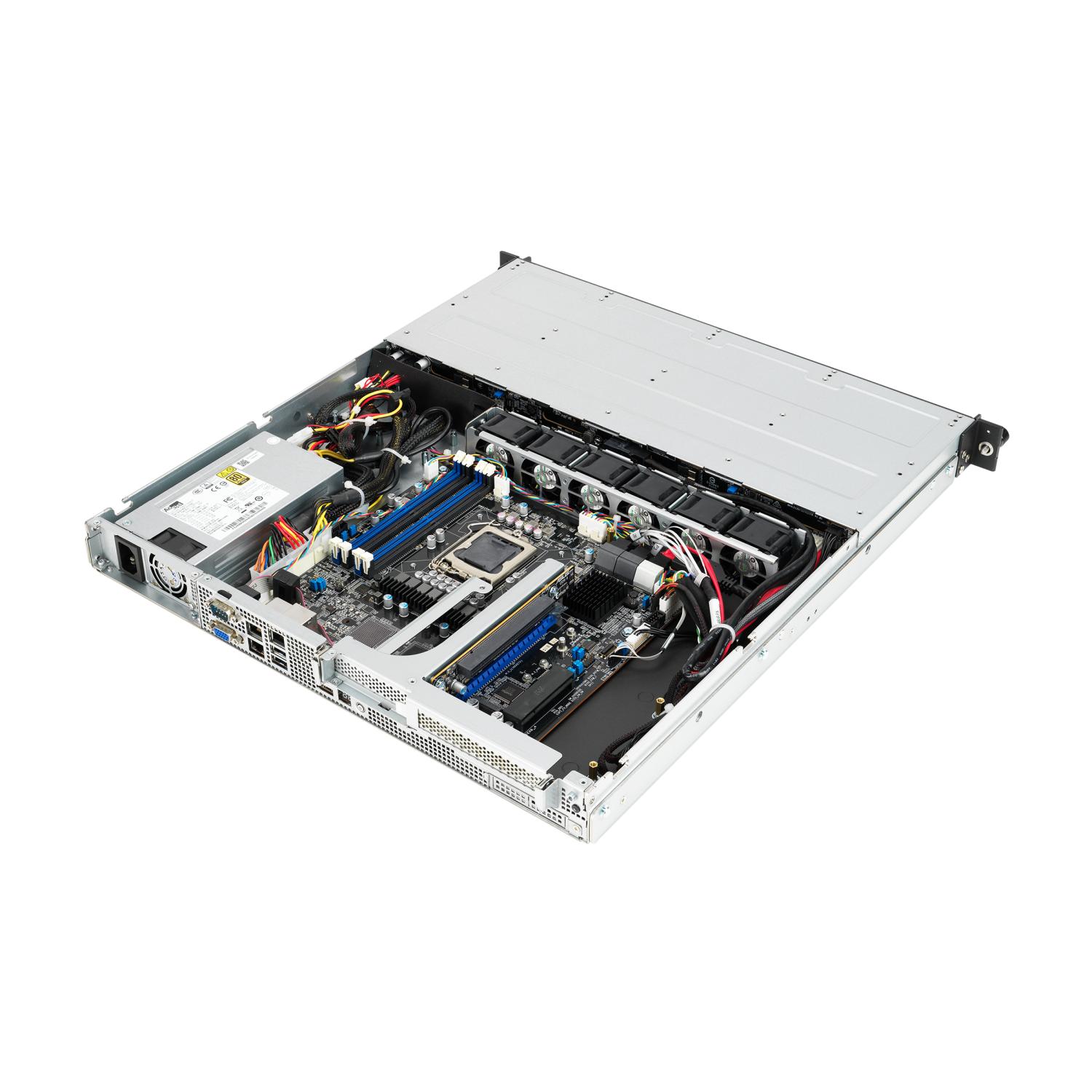 Серверная платформа ASUS RS300-E11-PS4 Rack 1U,1xSocket LGA 1200,4xUDIMM(3200/2933/2666),4xLFF SATA/SAS(upto2xNVMe),2x1GbE,1x350W,ASMB10-iKVM