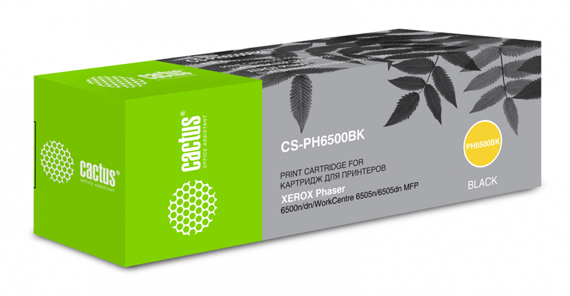 Картридж лазерный Cactus CS-PH6500BK 106R01604 черный (3000стр.) для Xerox Phaser 6500/WorkCentre 6505 Картридж лазерный Cactus CS-PH6500BK 106R01604 черный (3000стр.) для Xerox Phaser 6500/WorkCentre 6505