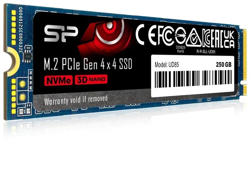 Твердотельный накопитель Solid State Disk Silicon Power UD85 250Gb PCIe Gen4x4 M.2 PCI-Express (PCIe) 3300/1300 MB/s SP250GBP44UD8505