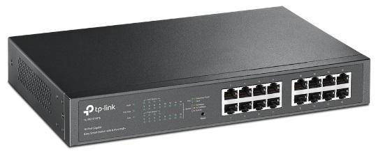  TP-Link Easy Smart гигабитный 16-портовый коммутатор PoE+, настольный/монтируемый в стойку, 16 гигабитных портов, из них 8 портов PoE+, бюджет PoE: 110Вт