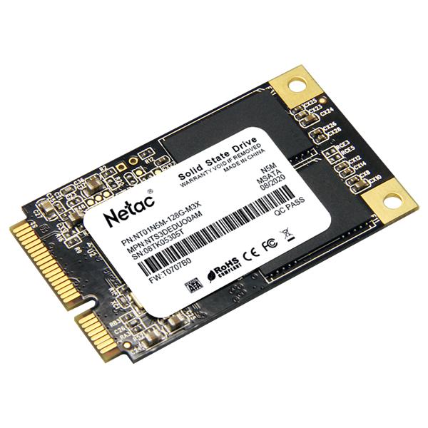 Ssd накопитель Netac SSD N5M 128GB mSATA SATAIII 3D NAND, R/W up to 510/440MB/s, TBW 70TB, 3y wty