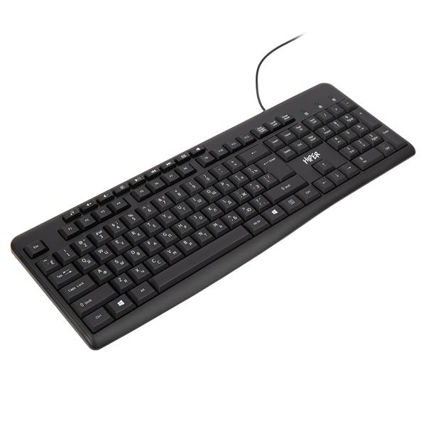 Клавиатура HIPER WIRED KEYBOARD OK-2200, USB, 113, 1.5m, black
