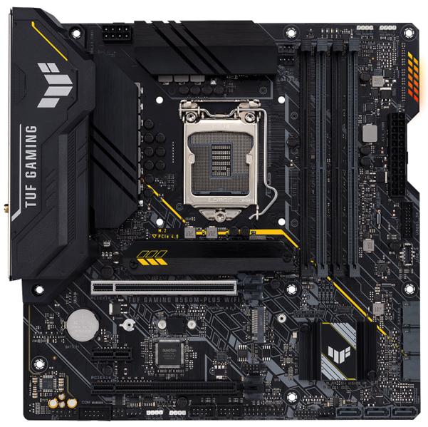 Материнская плата ASUS TUF GAMING B560M-PLUS WIFI, LGA1200, B560, 4*DDR4, DP+HDMI, CrossFireX, 6 x SATA 6Gb/s, Audio, Gb LAN, USB 3.2*6, USB 2.0*6, COM*1 header (w/o cable), mATX ; 90MB1770-M0EAY0