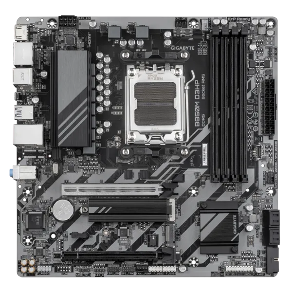 Материнская плата GIGABYTE B850M D3HP, AM5, B850, 4*DDR5, 4*SATA, 2*M.2, 3*USB 3.2, 2*USB 2.0, Type-C, 1*PCIx16, 1*PCIx1, 2*DP+HDMI, mATX Материнская плата GIGABYTE B850M D3HP, AM5, B850, 4*DDR5, 4*SATA, 2*M.2, 3*USB 3.2, 2*USB 2.0, Type-C, 1*PCIx16, 1*PCIx1, 2*DP+HDMI, mATX