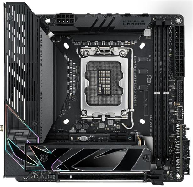 Материнская плата ASUS ROG STRIX Z790-I GAMING WIFI, LGA1700, Z790, 2*DDR5, HDMI, 2xSATA3 + RAID, M2, Audio, Gb LAN, USB 3.2, USB 2.0,mITX; 90MB1CM0-M0EAY0