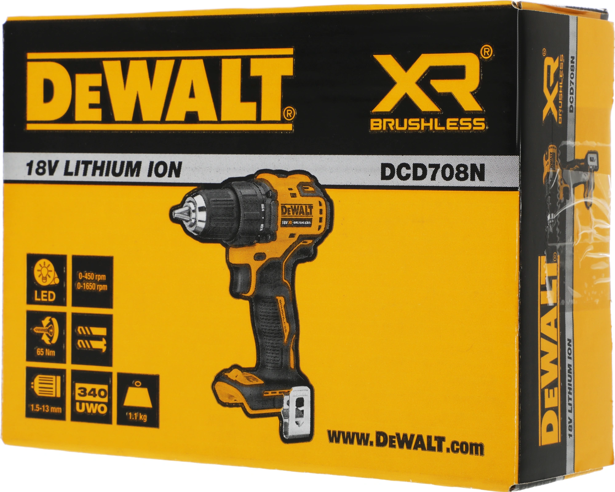 Дрель-шуруповерт DeWalt DCD708N-XJ Без АКБ и ЗУ аккум. патрон:быстрозажимной (DCD708N-XJ)