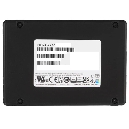 Твердотельный накопитель Samsung Enterprise SSD, 2.5"(SFF/U.3), PM1733a, 7680GB, NVMe, PCIe Gen4 1x4 or DP 2x2, R7500/W4100Mb/s, IOPS(R4K) 1600K/170K, MTBF 2M, 1DWPD/5Y, OEM Твердотельный накопитель Samsung Enterprise SSD, 2.5"(SFF/U.3), PM1733a, 7680GB, NVMe, PCIe Gen4 1x4 or DP 2x2, R7500/W4100Mb/s, IOPS(R4K) 1600K/170K, MTBF 2M, 1DWPD/5Y, OEM