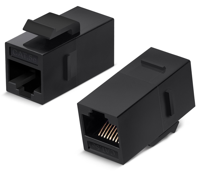 Проходной адаптер Cabeus CA-KJ-8p8c-C5e Проходной адаптер формата Keystone, RJ45-RJ45 (8p8c), категория 5е, неэкранированный