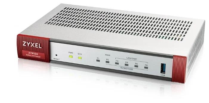  Беспроводной межсетевой экран Zyxel ATP100W, 2xWAN GE (1xRJ-45 и 1xSFP), 1xOPT GE (LAN/WAN), 3xLAN/DMZ GE, 802.11a/b/g/n/ac (2,4 и 5 ГГц), 1xUSB3.0, AP Controller (8/24), NebulaFlex Pro, с подпиской G