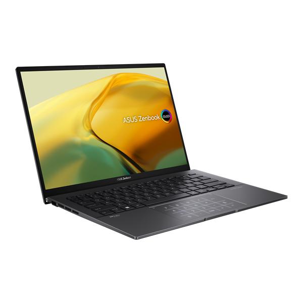 Ноутбук ASUS Zenbook 14 OLED UM3402YA-KM176W AMD R5-5625U/8b LPDDR4X/512GB SSD/14", WQXGA+ (2880 x 1800)/WiFi6E//Windows 11 Home ENG/1.39Kg/Jade Black/RU_EN_KEYBOARD