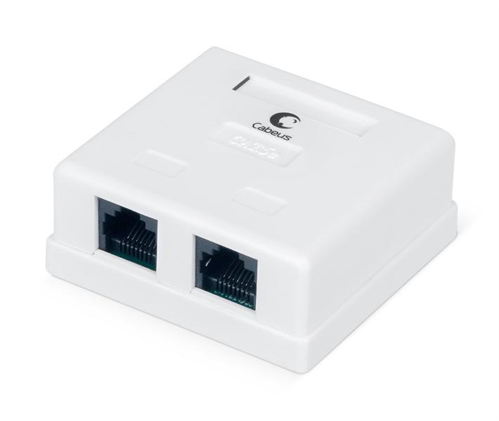  Cabeus WS-8P8C-Cat.5e-2 Розетка компьютерная RJ-45, категория 5e, двойная, внешняя, Dual IDC