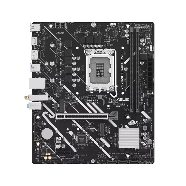 материнская плата ASUS PRIME B760M-F WIFI, LGA1700, B760, 2*DDR5, 4*SATA, 2*M.2, 4*USB 3.2, 2*USB 2.0, 1*PCIx16, 1*PCIx1, HDMI+DP, mATX; 90MB1N00-M0EAY0
