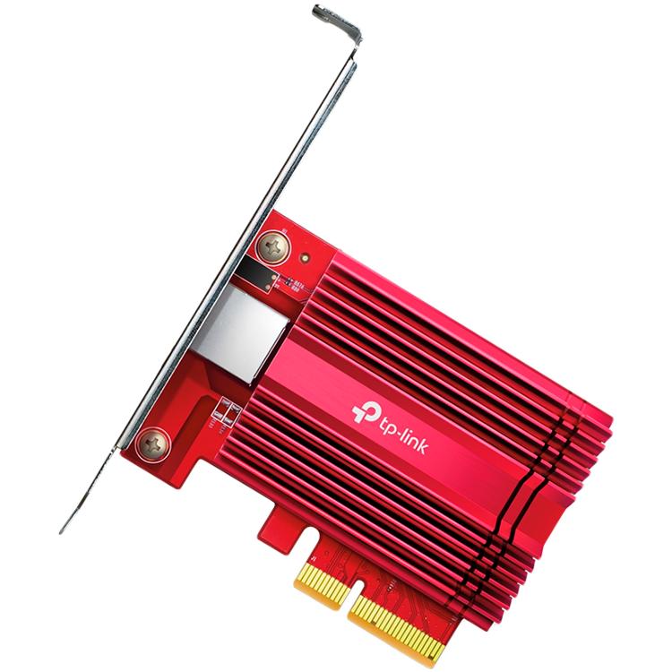  TP-Link TX401, 10 гигабитный сетевой адаптер PCI Express, PCIe 3.0 4, в комплекте кабель Ethernet CAT6A, поддержка стандартов 100 Мбит/с, 1 Гбит/с, 2,5 Гбит/с, 5 Гбит/с и 10 Гбит/с