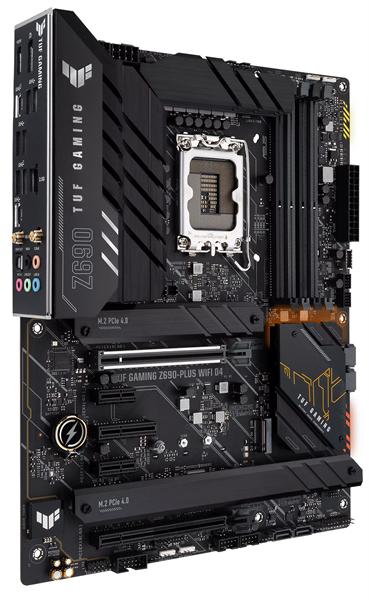 Материнская плата ASUS TUF GAMING Z690-PLUS WIFI D4, LGA1700, Z690, 4*DDR4, DP+HDMI, CrossFireX, SATA3 + RAID, Audio, Gb LAN, USB 3.2*8, USB 2.0*2, COM*1 header (w/o cable), ATX; 90MB18V0-M0EAY0
